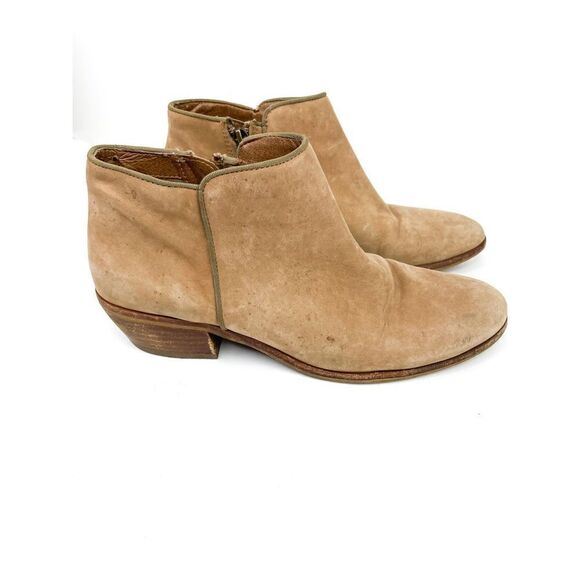 Sam Edelman Petty Tan Chestnut Leather Ankle Zip Bootie Shoes - Picture 1 of 7